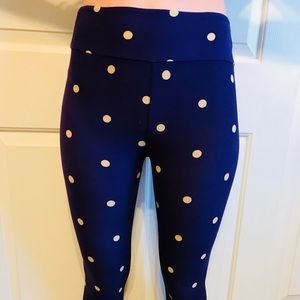Purple & gold polka dot leggings